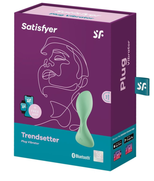 Зеленая анальная втулка с вибрацией Satisfyer Trendsetter - 4