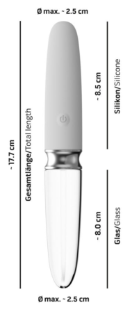 Двусторонний вибратор Straight LED - 17,7 см. - 3