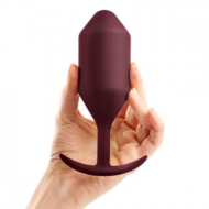 Бордовая пробка для ношения B-vibe Snug Plug 5 - 14 см. - 5
