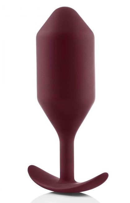 Бордовая пробка для ношения B-vibe Snug Plug 5 - 14 см. - 0