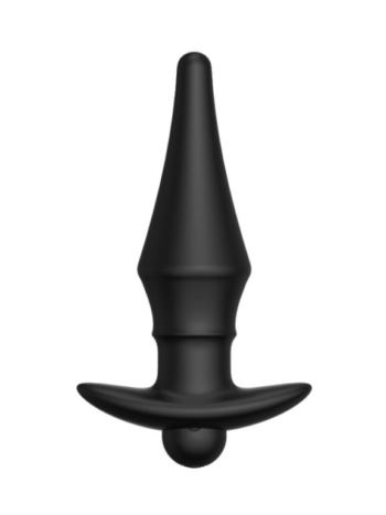 Черная перезаряжаемая анальная пробка №08 Cone-shaped butt plug - 13,5 см.