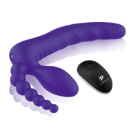 Фиолетовый безремневой страпон с пультом ДУ 7’’ Remote Control Strapless - 24 см. - 2