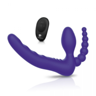 Фиолетовый безремневой страпон с пультом ДУ 7’’ Remote Control Strapless - 24 см. - 0