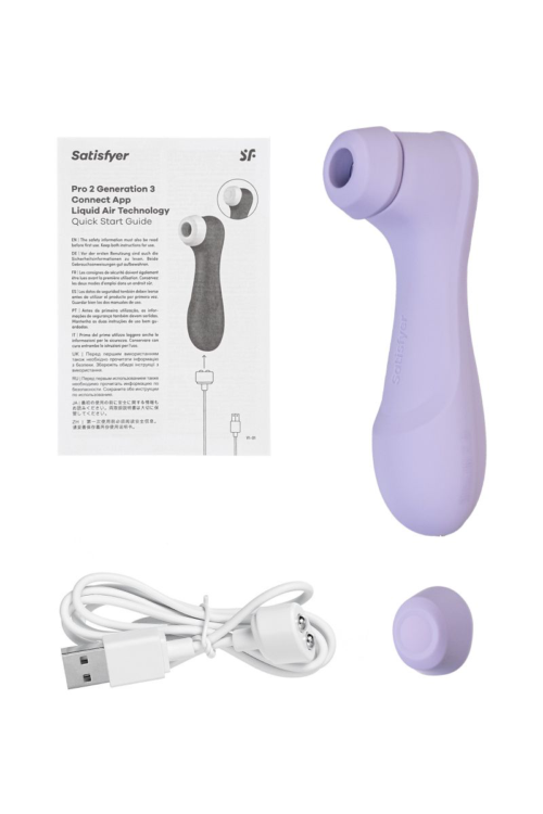 Сиреневый вакуумный стимулятор клитора Satisfyer Pro 2 Generation 3 с управлением через приложение - 5