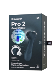 Черный вакуумный стимулятор клитора Satisfyer Pro 2 Generation 3 с управлением через приложение - 6