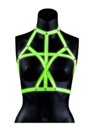 Портупея Bra Harness с неоновым эффектом - размер L-XL - 1