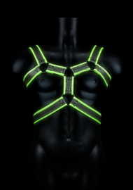 Стильная портупея Body Harness с неоновым эффектом - размер L-XL - 0