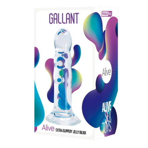 Прозрачный фаллоимитатор на присоске Gallant Jelly Dildo - 16 см. - 1