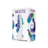 Прозрачный фаллоимитатор на присоске Majestic Jelly Dildo - 14,7 см. - 1