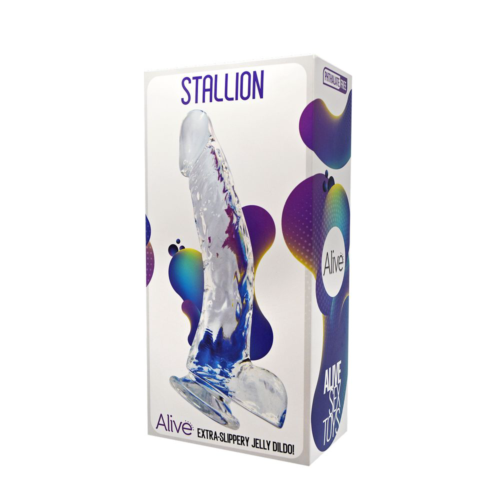 Прозрачный фаллоимитатор на присоске Stallion Jelly Dildo - 22 см. - 1