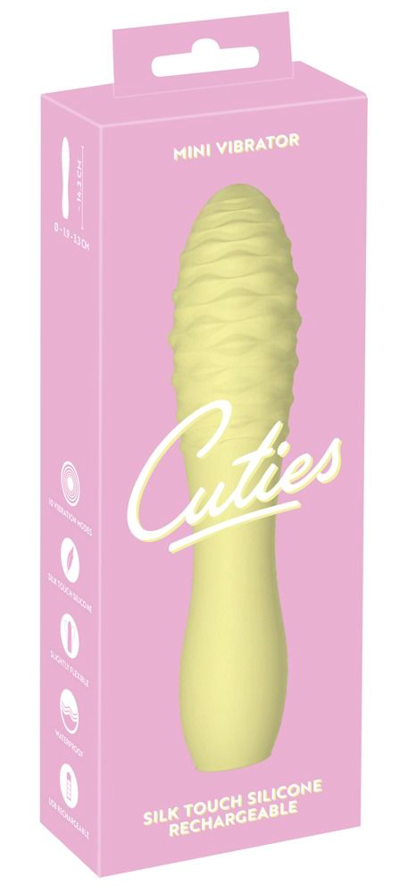 Желтый мини-вибратор Cuties - 14,2 см. - 3