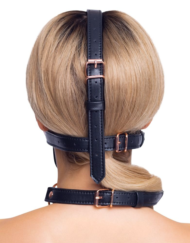 Черный намордник с кляпом-шаром Head Harness With A Gag - 2