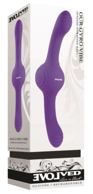 Фиолетовый двусторонний вибромассажер Our Gyro Vibe - 29,5 см. - 4