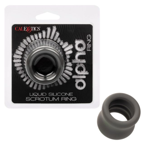 Серое эрекционное кольцо для мошонки Alpha Liquid Silicone Scrotum Ring - 3