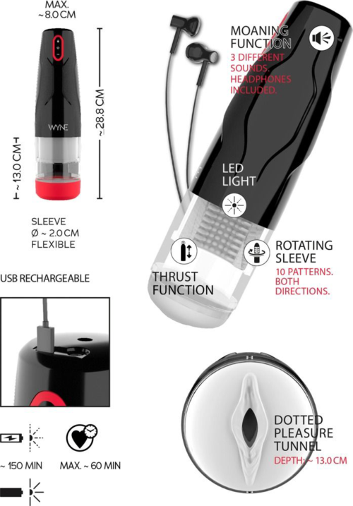 Автоматический мастурбатор с поступательными движениями WYNE 05 - 5