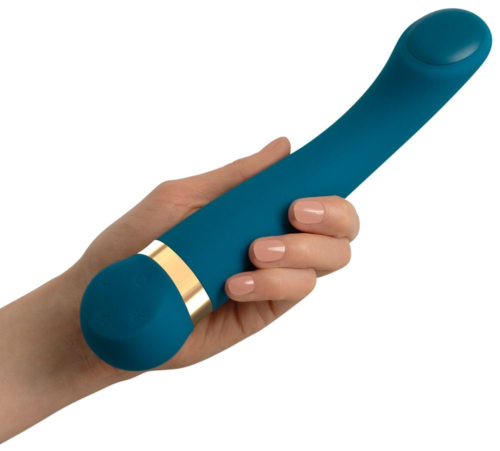 Бирюзовый вибромассажер с температурными режимами Hot n Cold Vibrator - 21,6 см. - 2