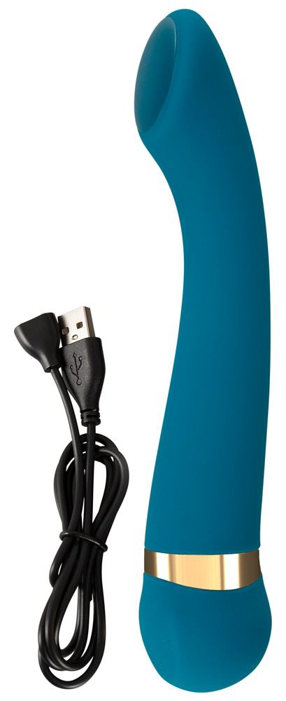 Бирюзовый вибромассажер с температурными режимами Hot n Cold Vibrator - 21,6 см. - 3