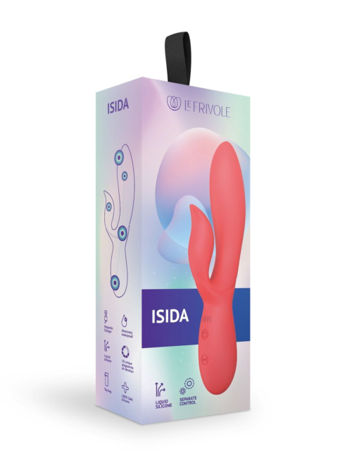 Коралловый вибратор-кролик из силикона Isida - 21 см. - 1