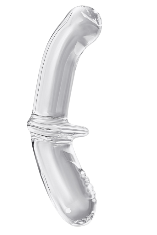 Прозрачный двусторонний стеклянный фаллоимитатор Satisfyer Double Crystal - 19,5 см. - 3