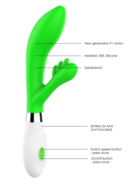 Зеленый вибратор-кролик Agave - 23 см. - 4