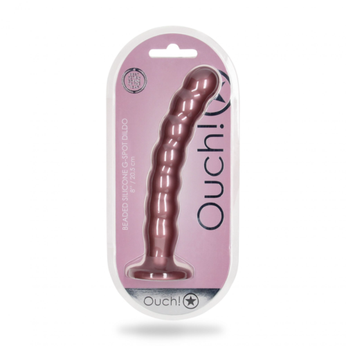 Розовый фаллоимитатор Beaded G-Spot - 21 см. - 1