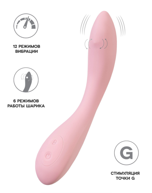 Розовый G-вибратор со стимулирующим шариком Mitzi - 21 см. - 1