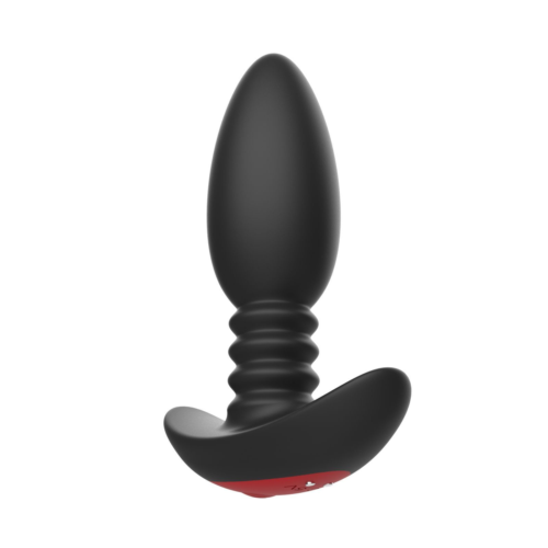 Черная анальная вибропробка Anal Vibrator с пультом ДУ - 13,5 см. - 8