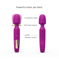 Лиловый вибратор с 2 сменными насадками R-Evolution Wand Vibrator with 2 Attachments - 2