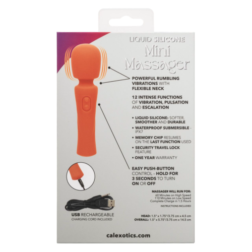 Оранжевый вибромассажер Stella Liquid Silicone Mini Massager - 14,5 см. - 3