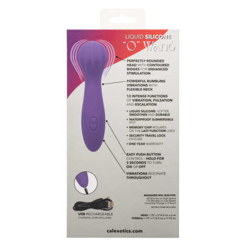 Фиолетовый вибромассажер Stella Liquid Silicone “O” Wand - 17,75 см. - 3