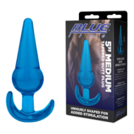 Голубая анальная пробка конической формы Medium Tapered Butt Plug - 12,7 см. - 1