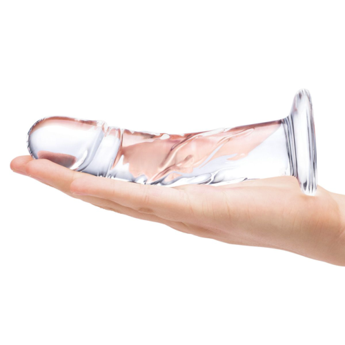 Стеклянный фаллоимитатор из стекла 7’’ Curved Realistic Glass Dildo With Veins - 15,9 см. - 4