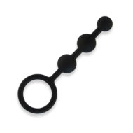 Черные силиконовые анальные бусы Silicone Anal Beads - 14 см. - 0