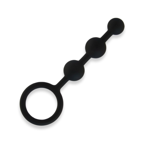 Черные силиконовые анальные бусы Silicone Anal Beads - 14 см. - 0