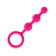 Розовые силиконовые анальные бусы Silicone Anal Beads - 14 см. - 0