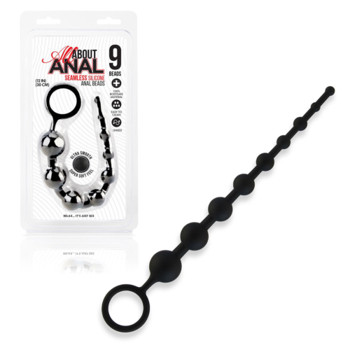 Черные силиконовые анальные бусы Silicone Anal Beads - 30 см. - 1