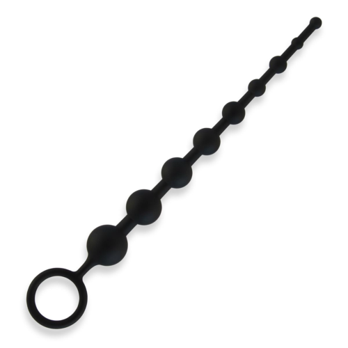 Черные силиконовые анальные бусы Silicone Anal Beads - 30 см. - 0