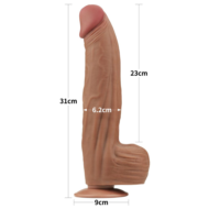 Коричневый фаллоимитатор 12 King Sized Sliding Skin Dual Layer Dong - 31 см. - 2