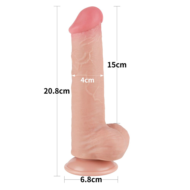 Телесный фаллоимитатор 8 Sliding Skin Dual Layer Dong - 20,8 см. - 2