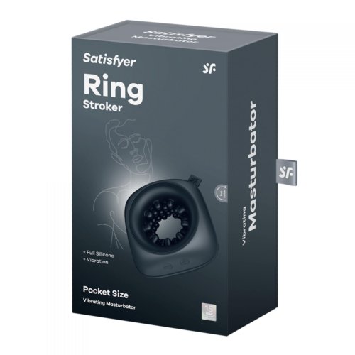 Черный мужской вибромассажер Ring Stroker - 1