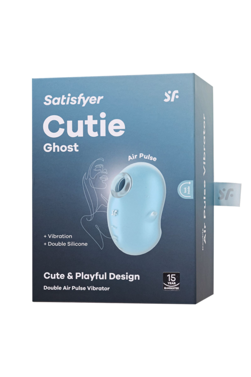 Голубой вакуум-волновой стимулятор клитора с вибрацией Cutie Ghost - 6