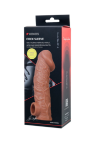 Телесная насадка на фаллос с отверстием для мошонки Cock Sleeve 001 Size L - 17,6 см. - 9