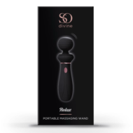 Черный вибратор So Divine Relax Portable Massage Wand - 24 см. - 5