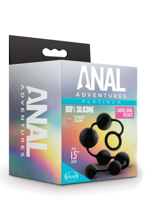 Черная анальная цепочка Black Anal Beads - 40,6 см. - 2