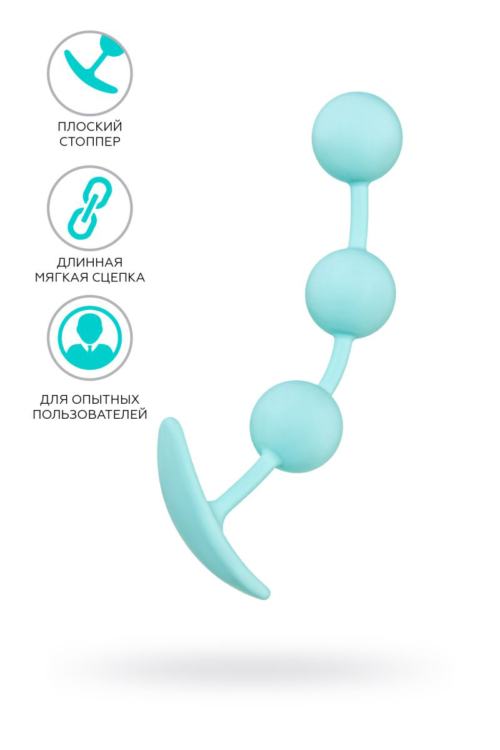 Мятные анальные шарики на сцепке Triplex - 15 см. - 1
