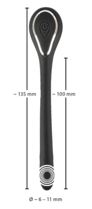 Черный гибкий уретральный стимулятор с вибрацией Vibrating Bendable Dilator - 13,5 см. - 8