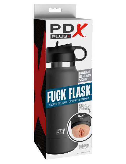 Серый мастурбатор в виде бутылки F*ck Flask - 1