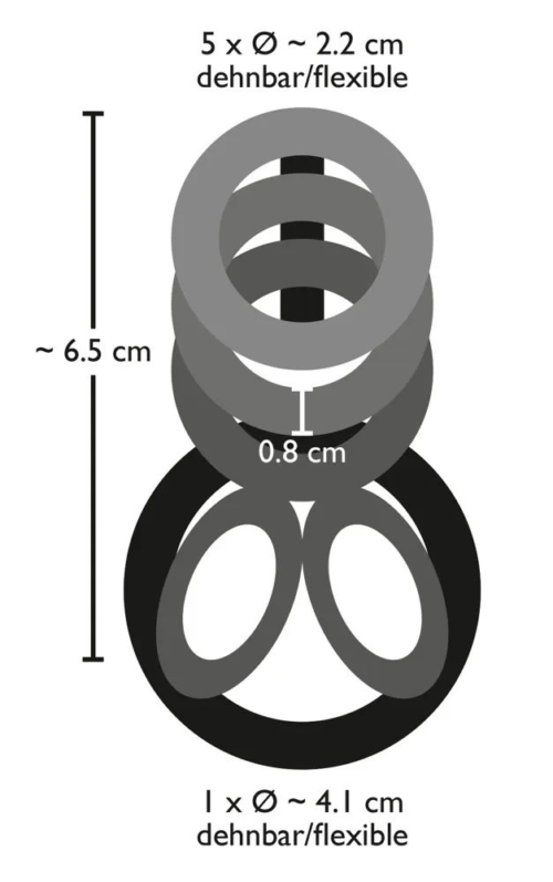 Дымчатая насадка на пенис и мошонку с гребнем Penis Hodenring - 4