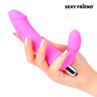 Розовый безремневой страпон Sexy Friend - 3