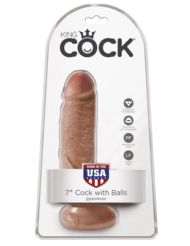 Фаллоимитатор-мулат с мошонкой 7 Cock with Balls - 19,4 см. - 4